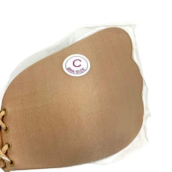 NEW Magic Self Adhesive Nude Silicone Gel Drawstring Push Up Bra - Picture 3 of 4